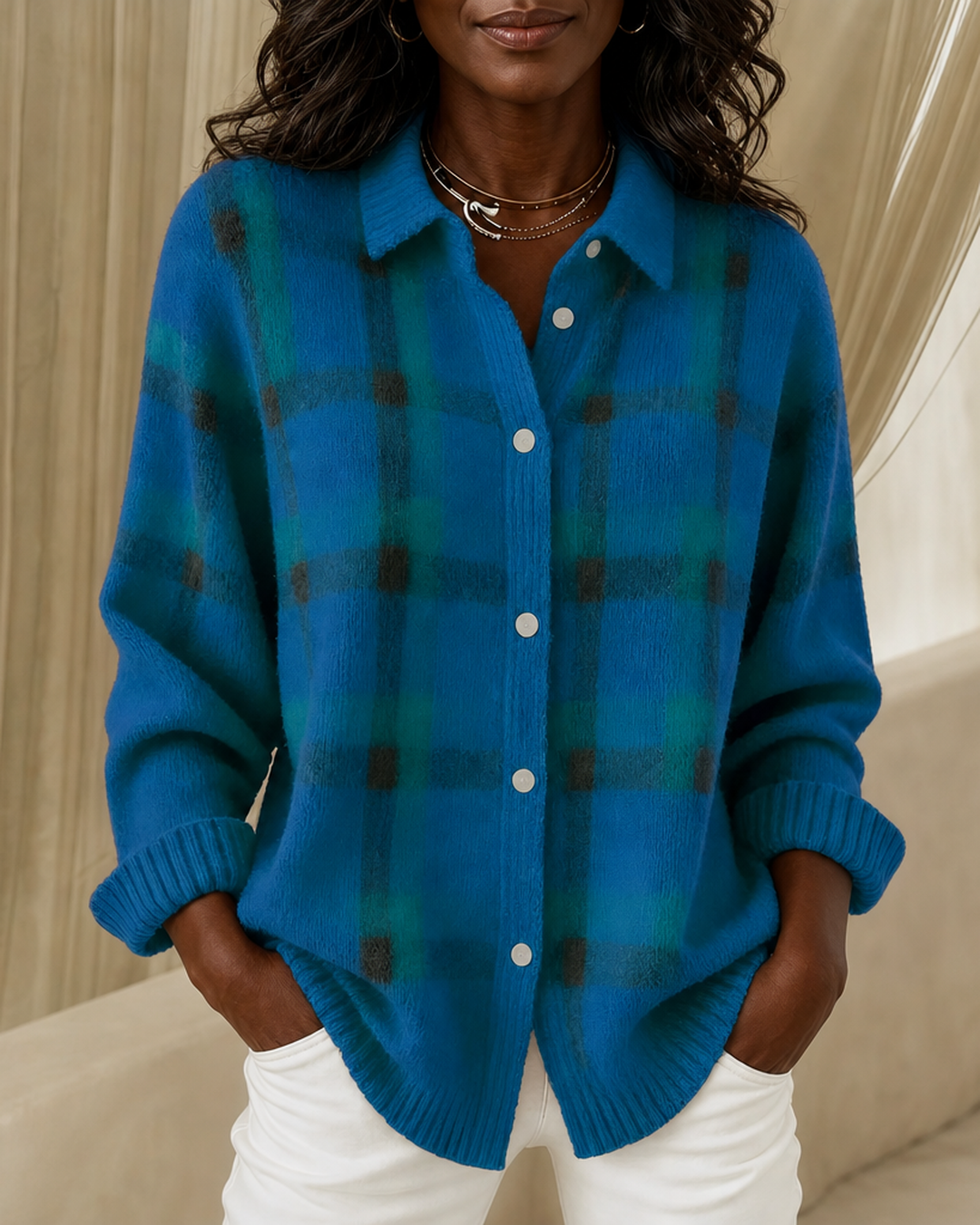 Camille | Textured Knit Button-up Cardigan