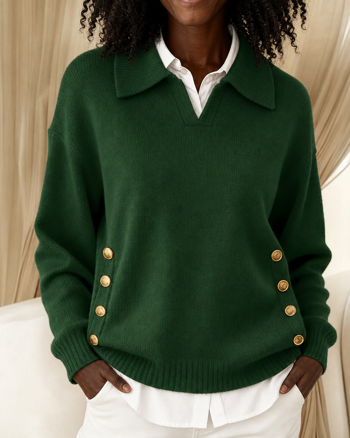 Vynette | V-neck Sweater With Collar