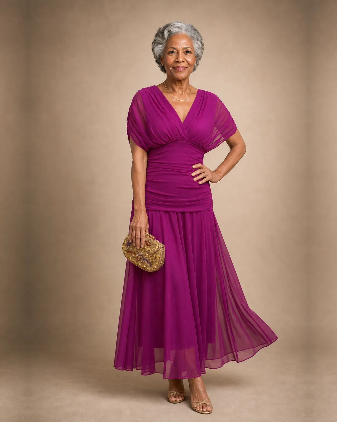 Ebony | Elegant Fuchsia Dress