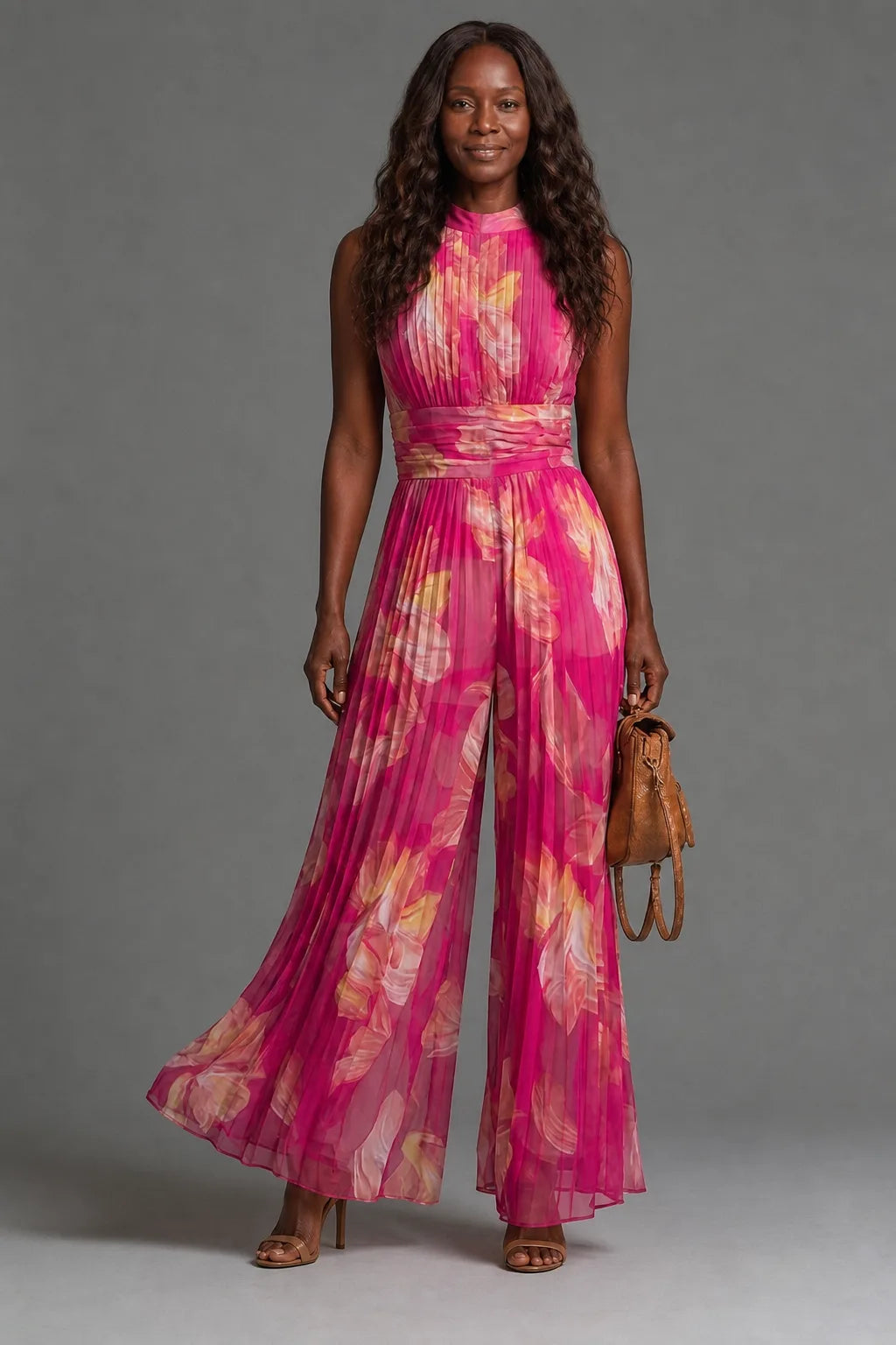 Fleur | Floral Pleated Jumpsuit