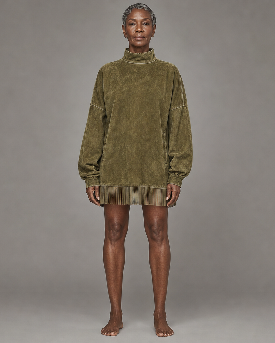 Dessie | Suede Dress With Fringe