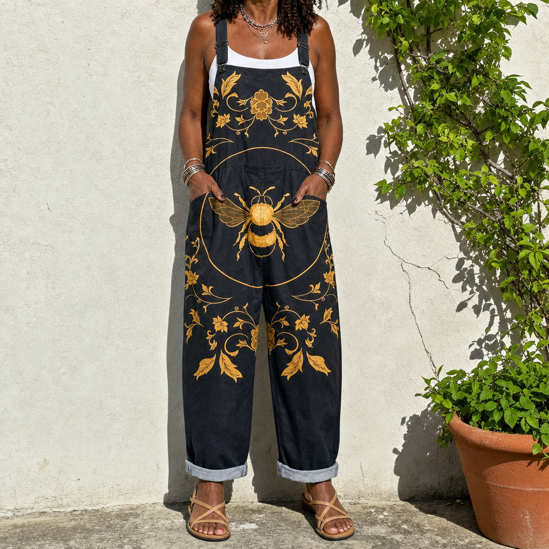 Ayanda | Golden Bee Medallion Overalls