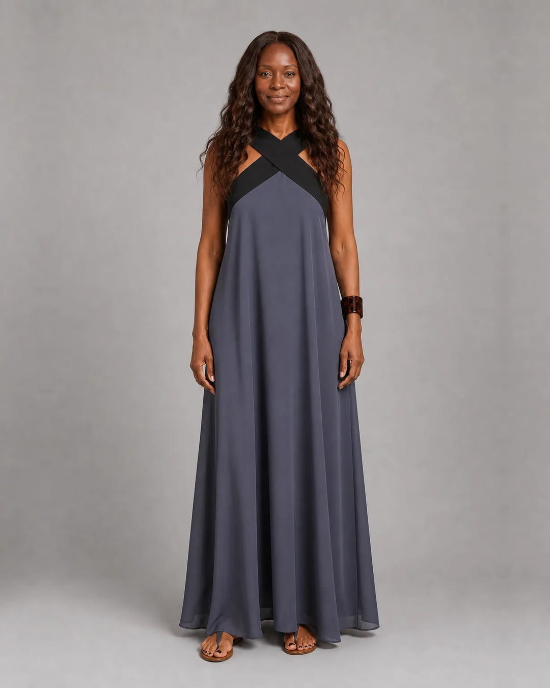 Velora™ | Cross Elegance Maxi Dress