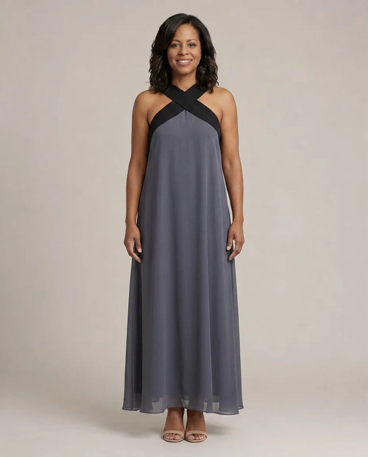 Velora | Cross Elegance Maxi Dress