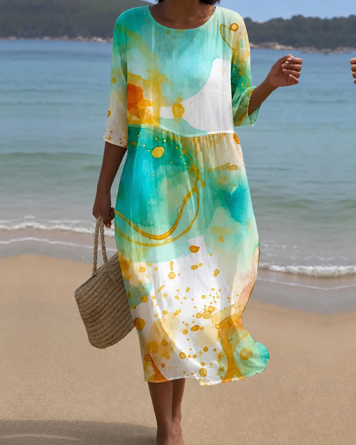 Keely | Sunset Floral Midi Dress
