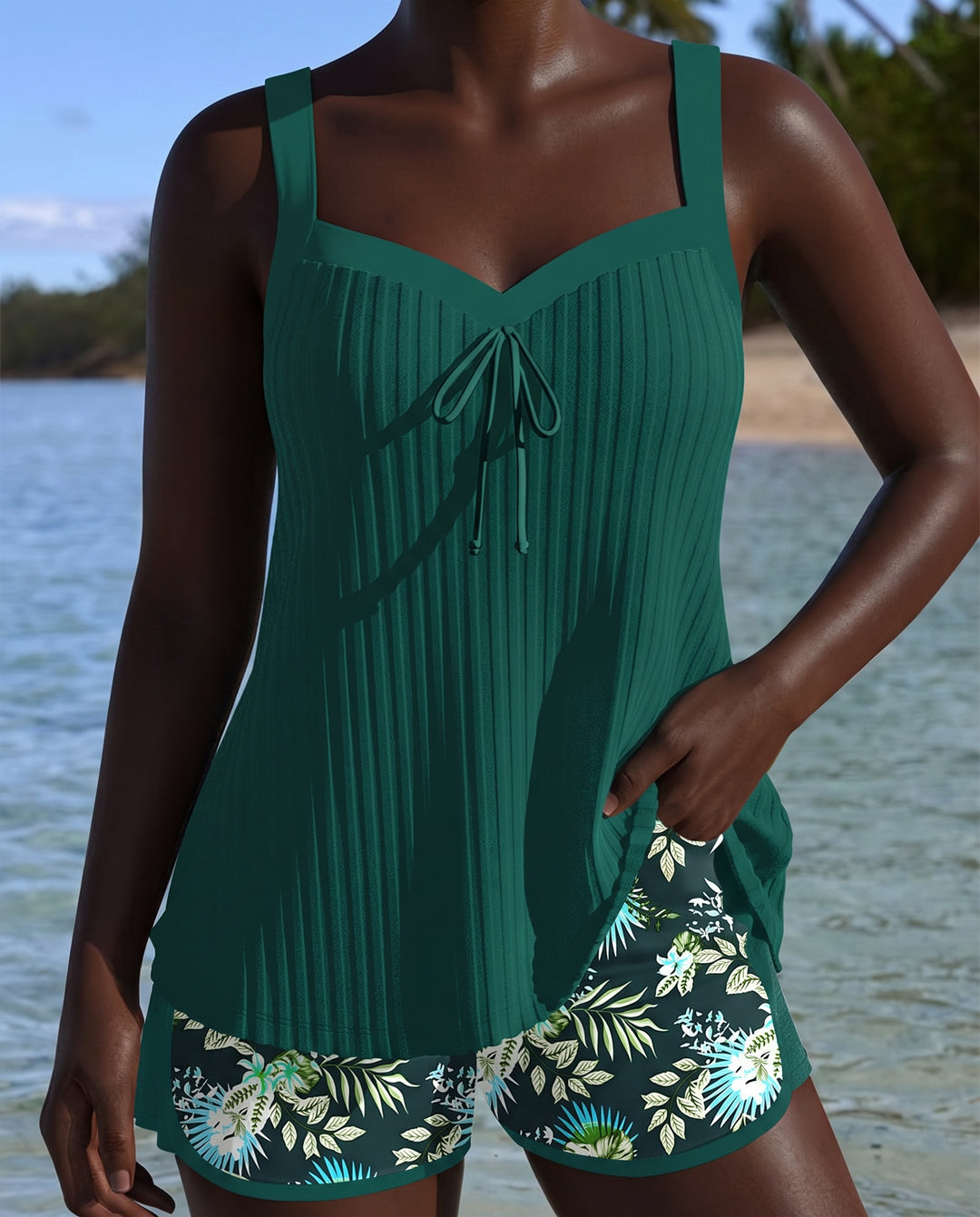 Marisa | Short Striped Tankini