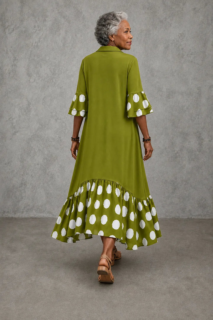 Kelechi | Polka Dot Lapel Dress
