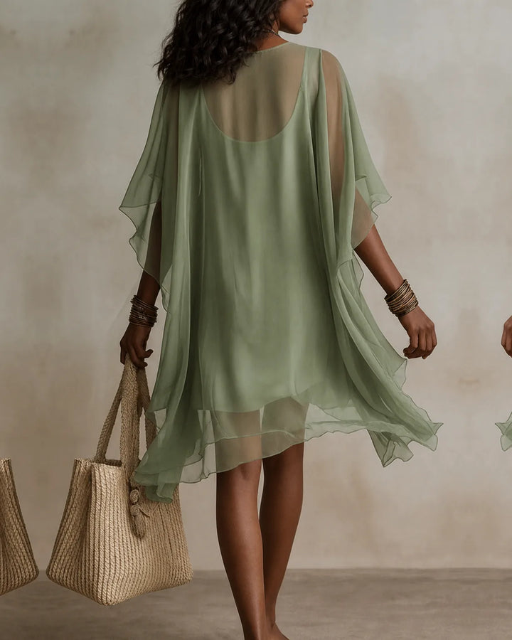 Priya | Chiffon Handkerchief Midi Dress