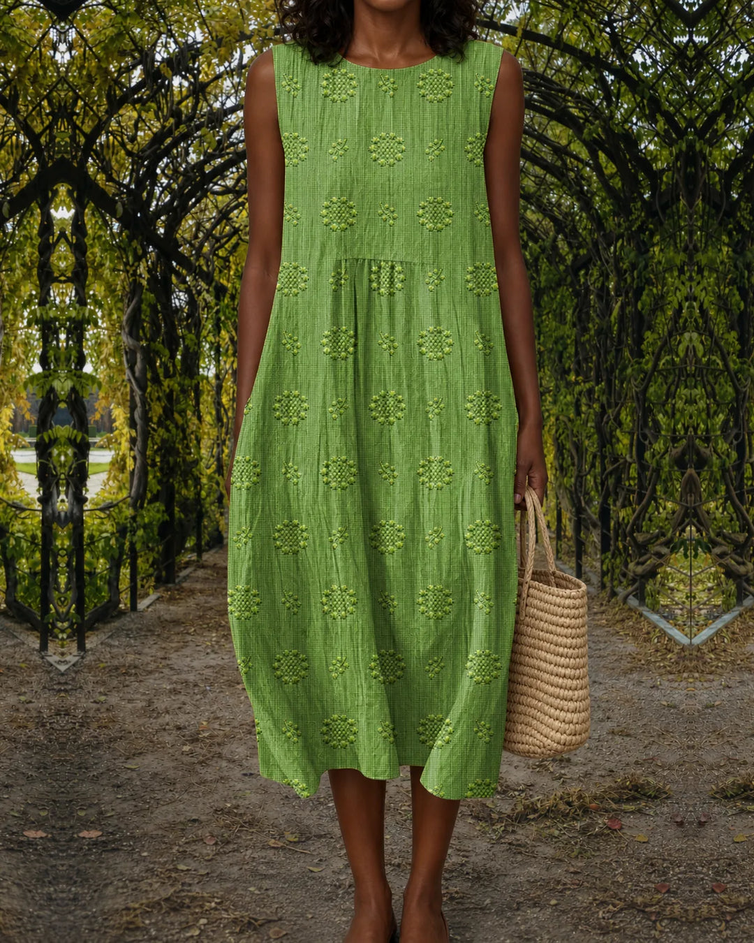 Aika | Eyelet Tiered Midi Dress