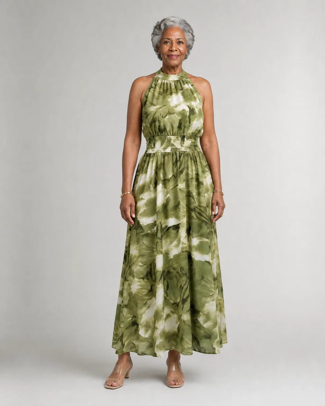 Sylin | Gathered Halter Midi Dress