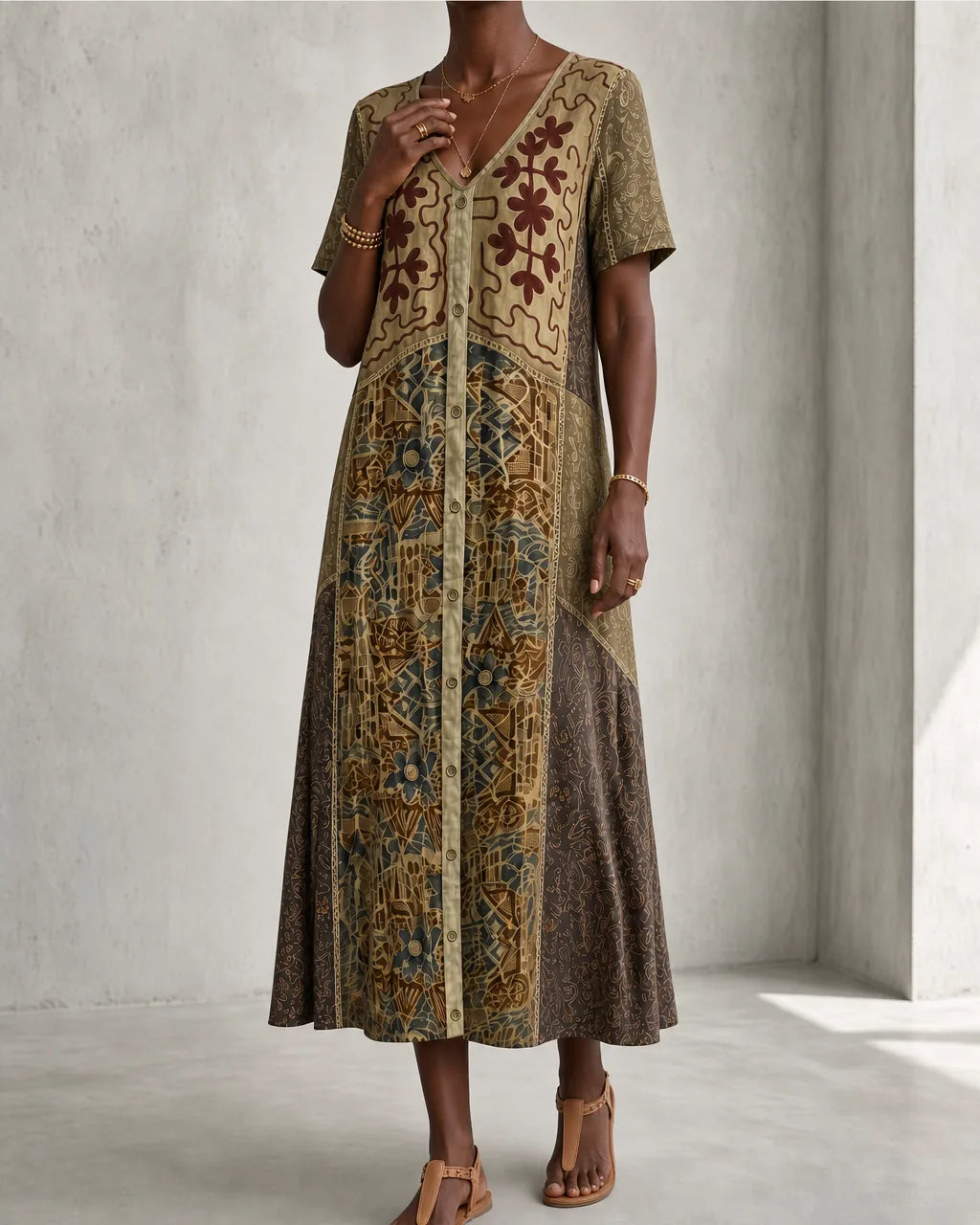 Ysolde | Vintage Embroidered Kaftan Dress