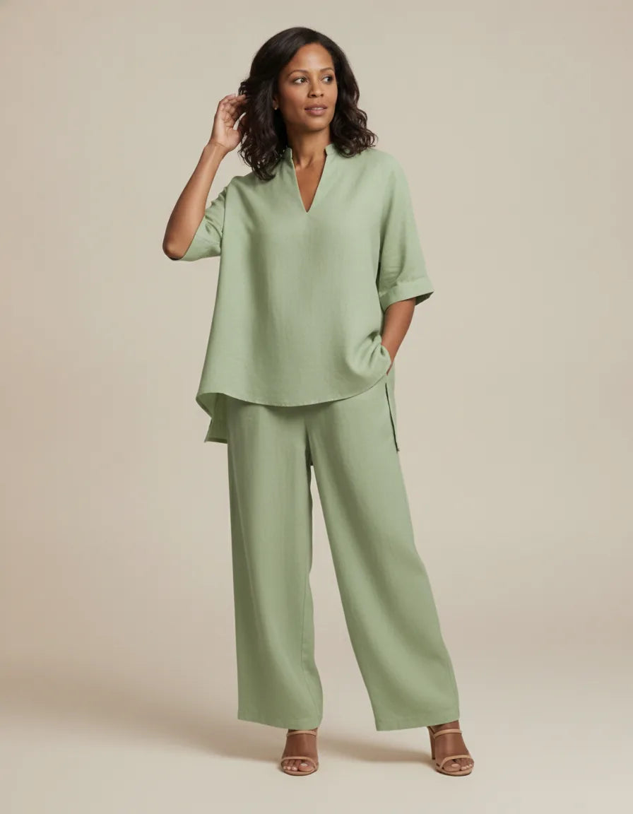 Eliza | Linen Tunic Two-Piece Set