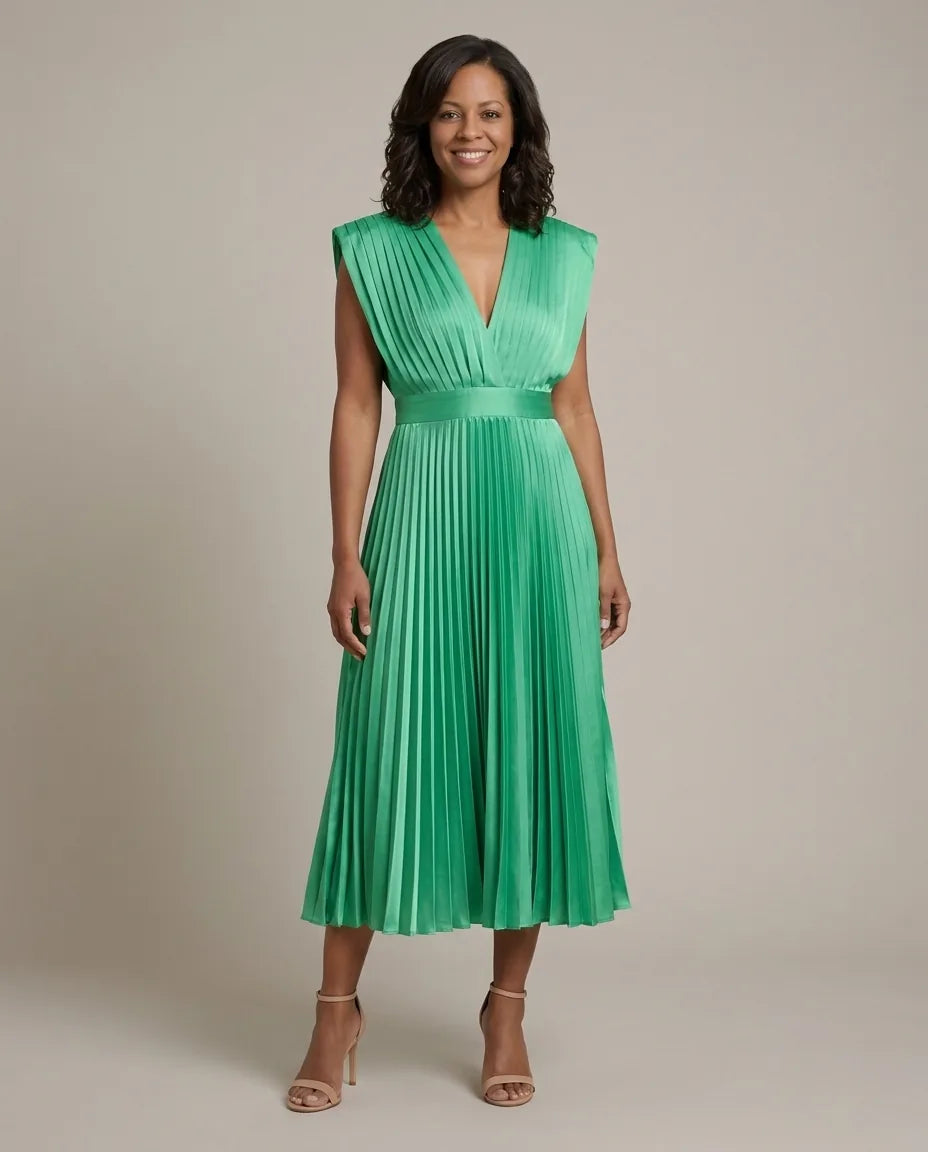 Genevieve | Timeless Pleated Midi Dress