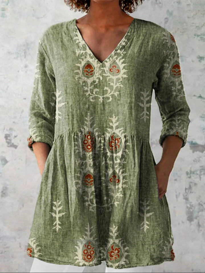 Imani | Long Blouse with V-Neck