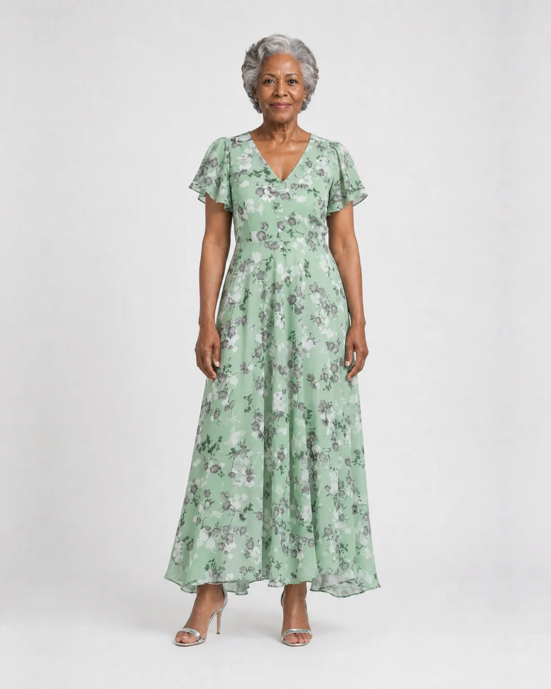 Ismeria | Floral Chiffon Maxi Dress