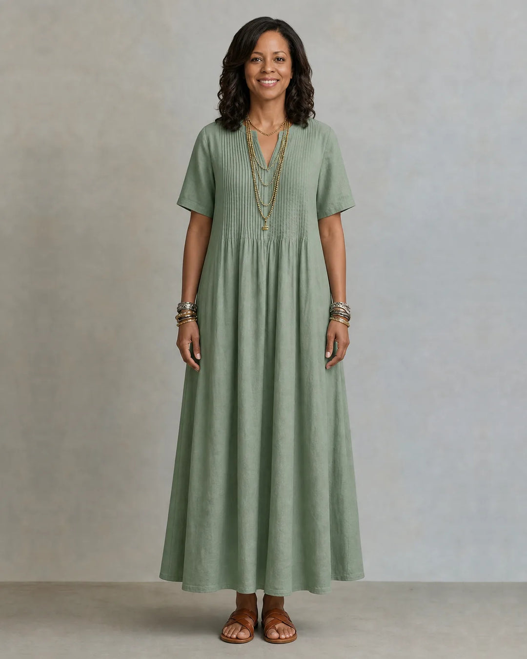 Livia Pintuck Maxi Dress