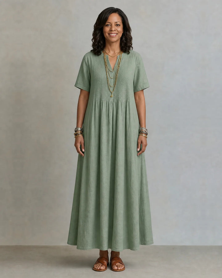 Livia Pintuck Maxi Dress