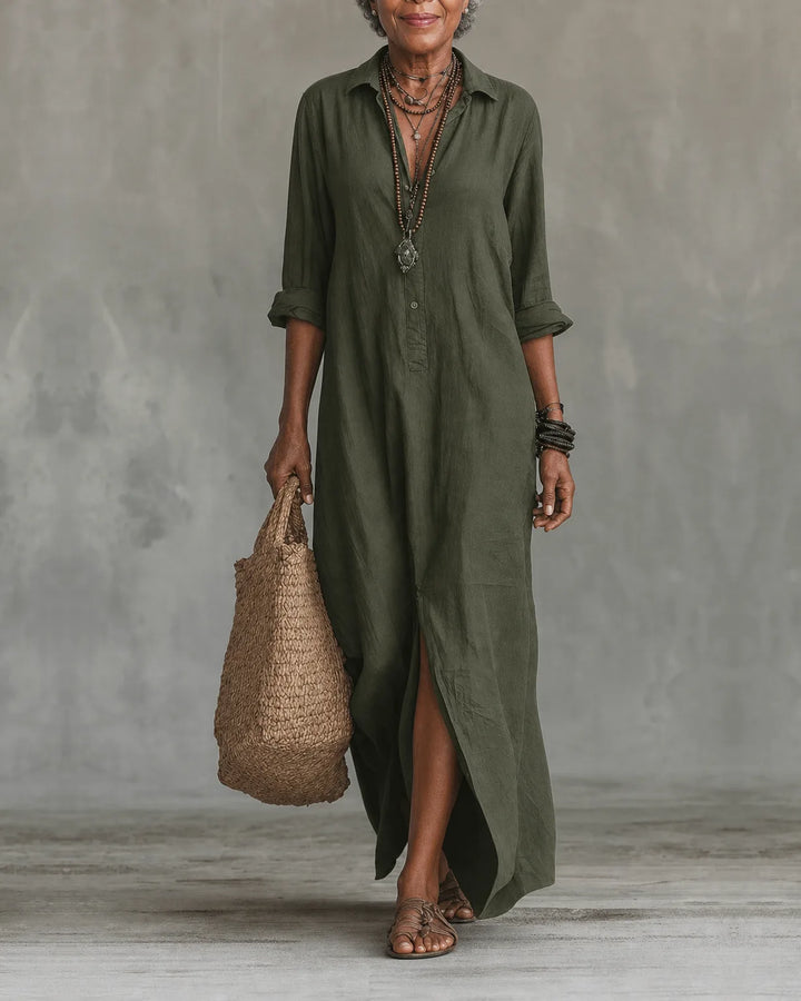 Nkechi | Loose Maxi Dress with Buttons