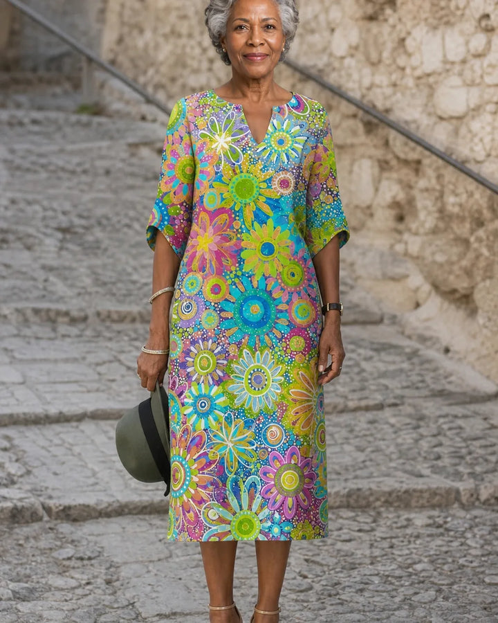 Dara | Vibrant Floral Midi Dress