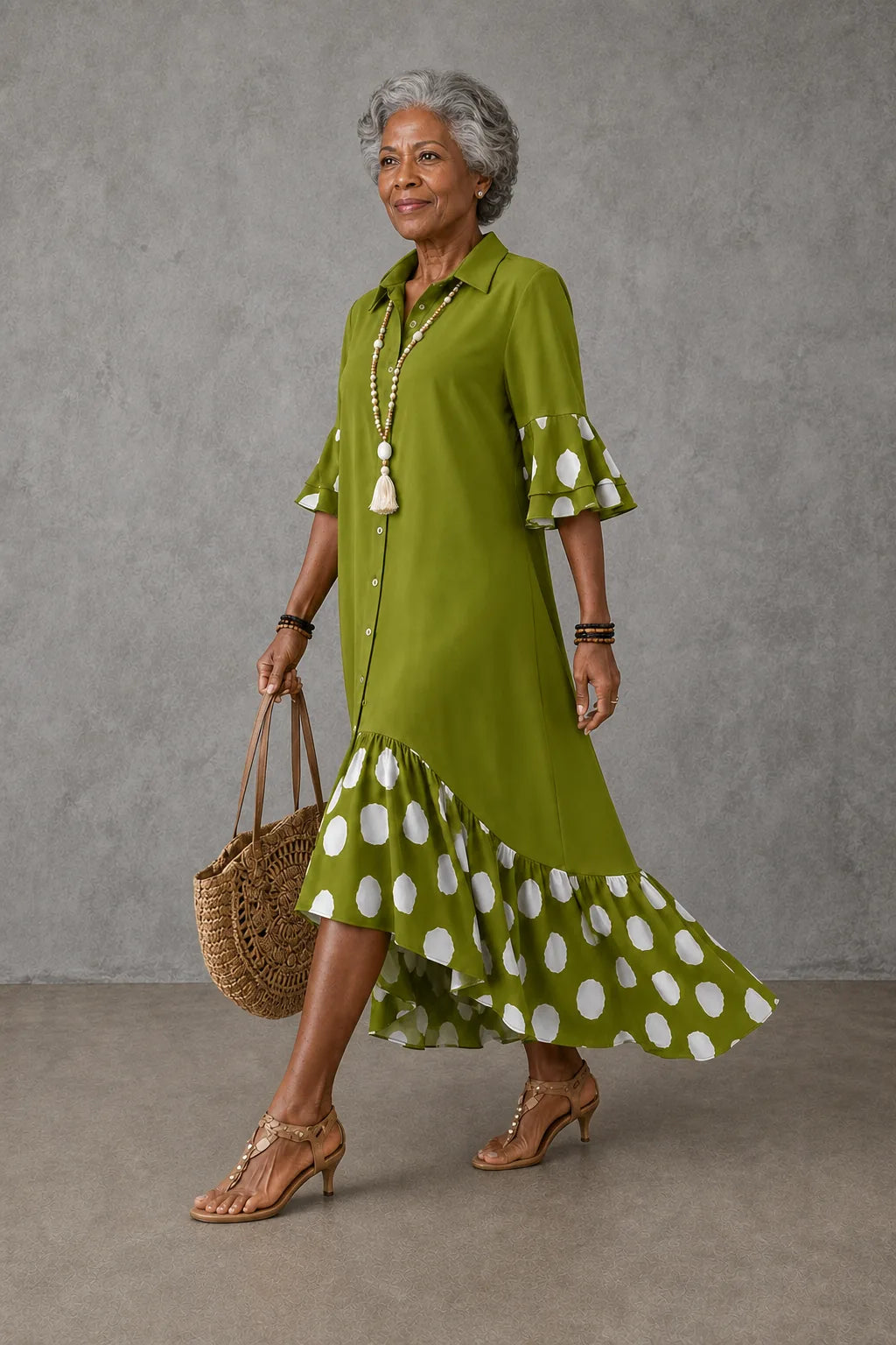 Kelechi | Polka Dot Lapel Dress