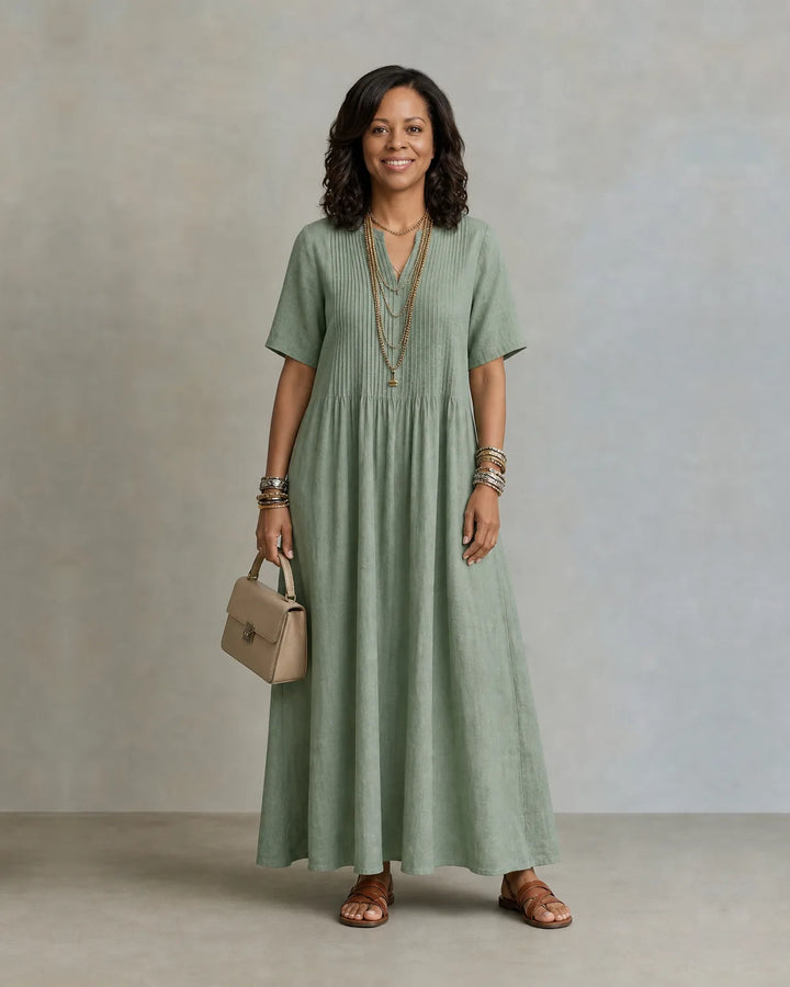 Livia Pintuck Maxi Dress