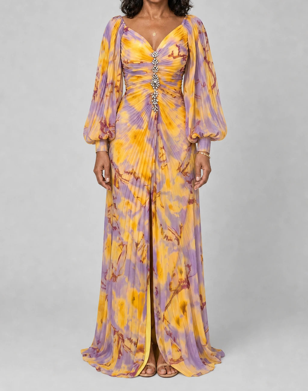 Gregoria Tummy Flattering Floral Maxi Dress