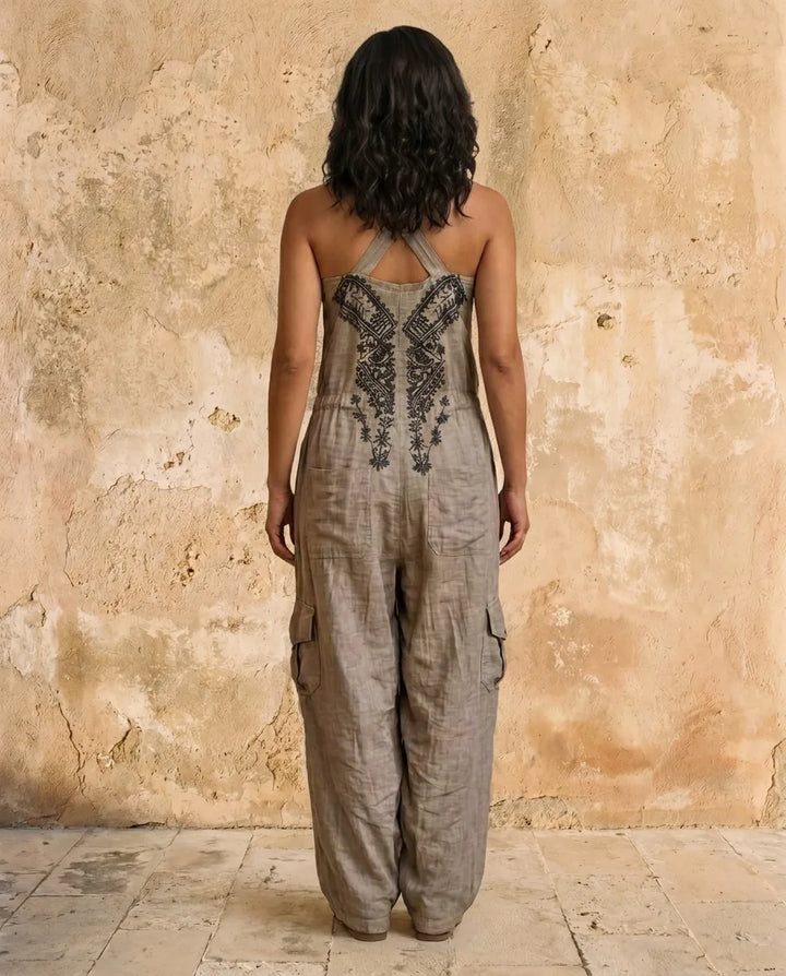 Willow | Artisanal Embroidered Linen Jumpsuit