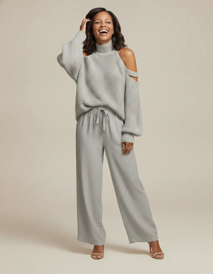 Isabelle | Cold-Shoulder Knit Two-Piece Set