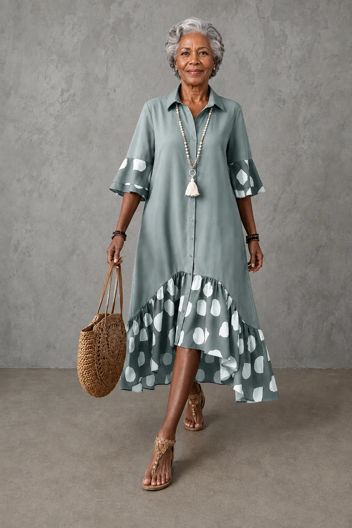 Kelechi | Polka Dot Lapel Dress