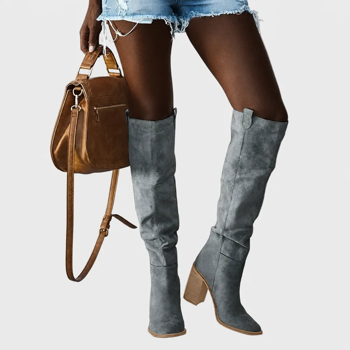 Ndeye | Tall Western Leather Boots