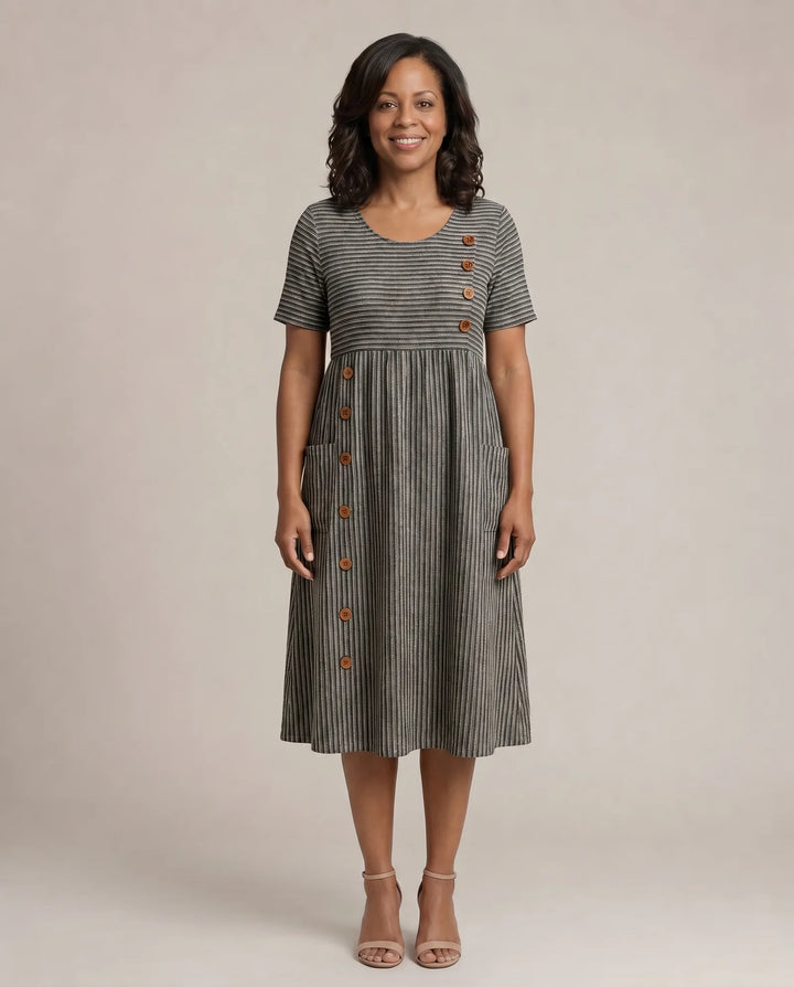 Brienne | Striped Midi Dress