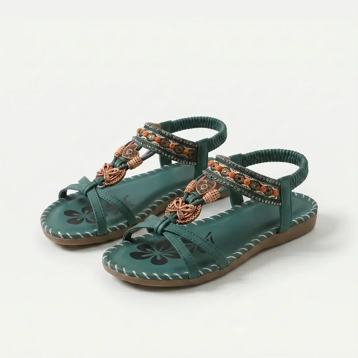 Hannah | Bohemian Comfort Sandals — Dark Green