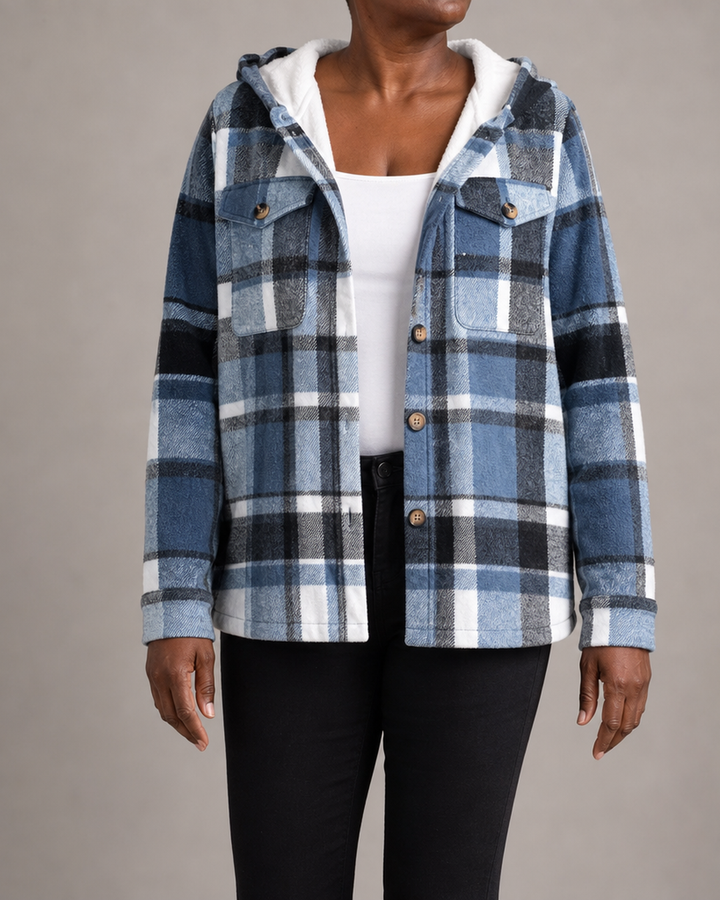 Harper | Cozy Plaid Hooded Shacket