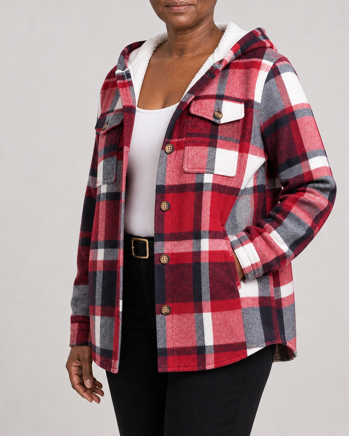 Doris | Plaid Hooded Shacket Coat
