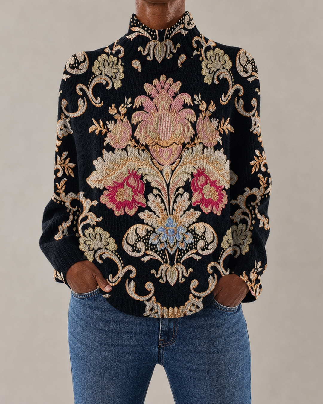 Harper | Vintage Floral Turtleneck