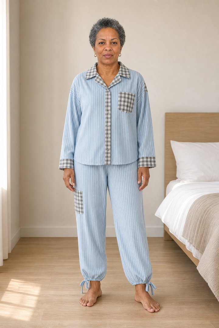 Harriet in blue