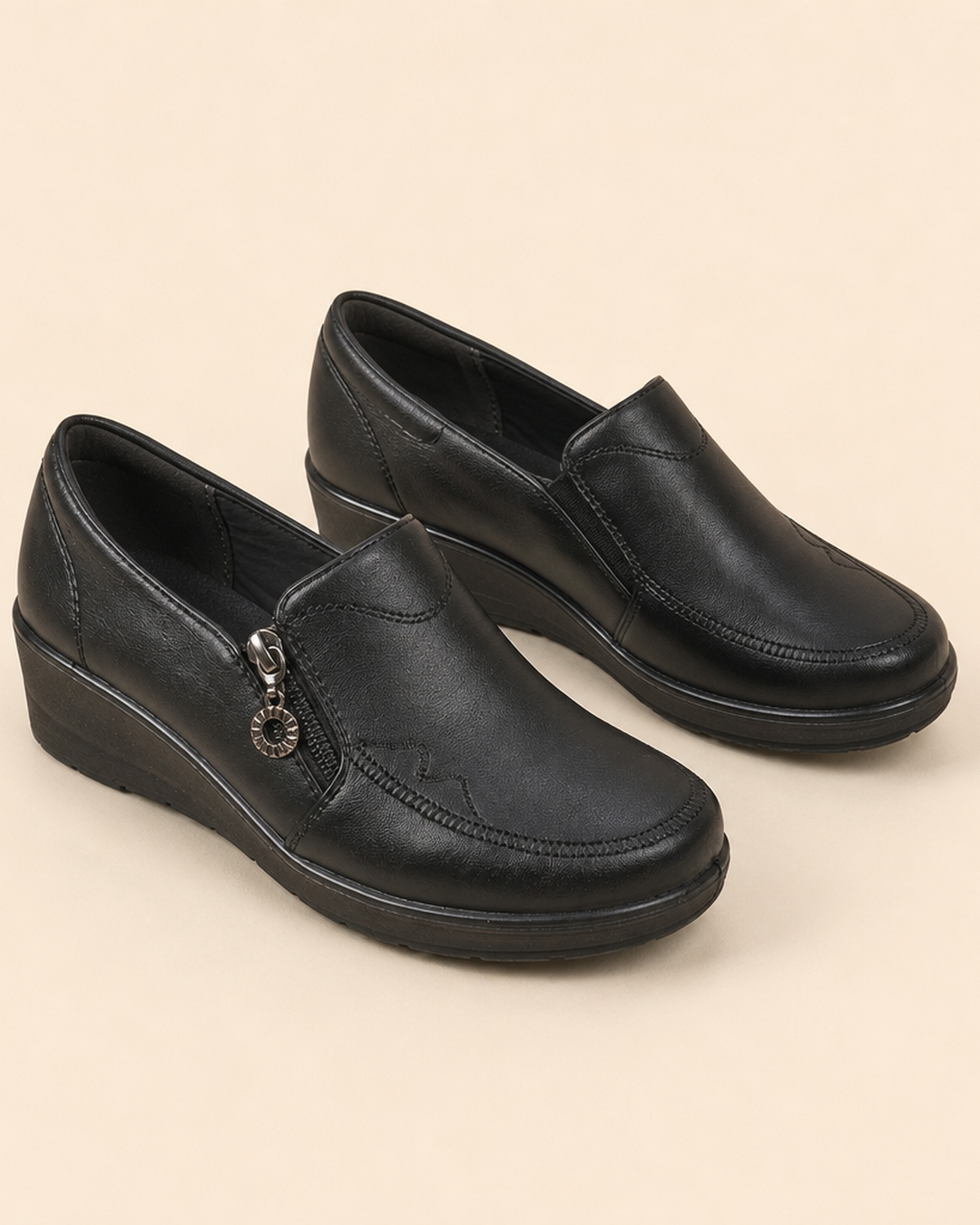 Janet | Side-Zip Wedge Loafers