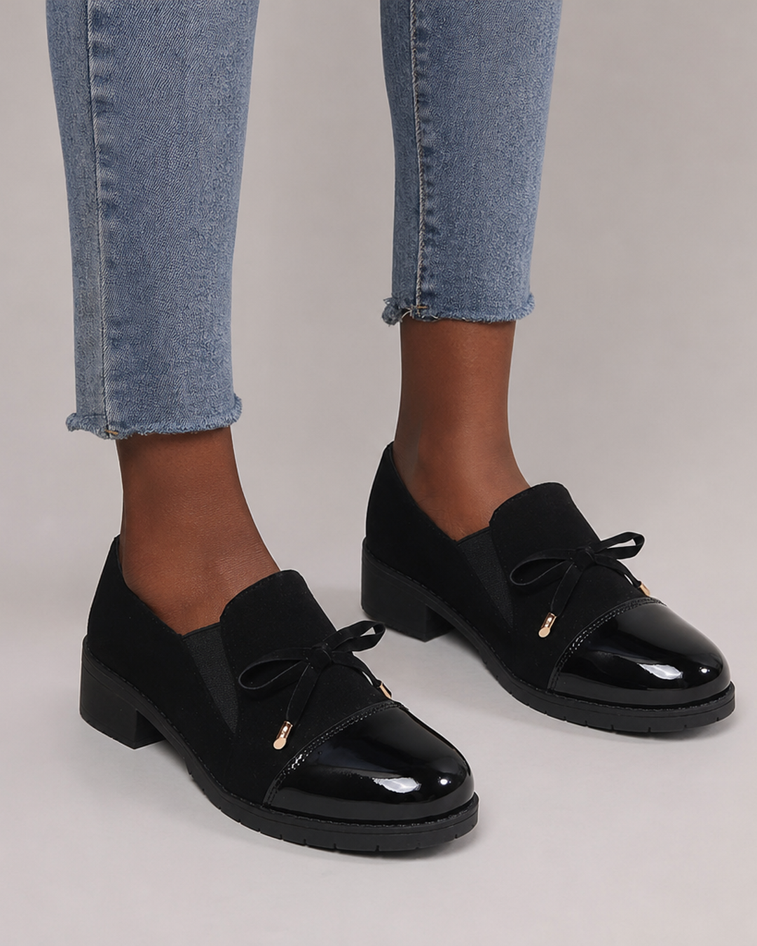 Kellie | Patent Toe Bow Loafers