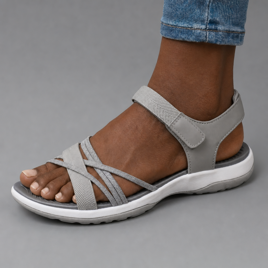 Hattie | Orthopedic Everyday Sandals — Grey