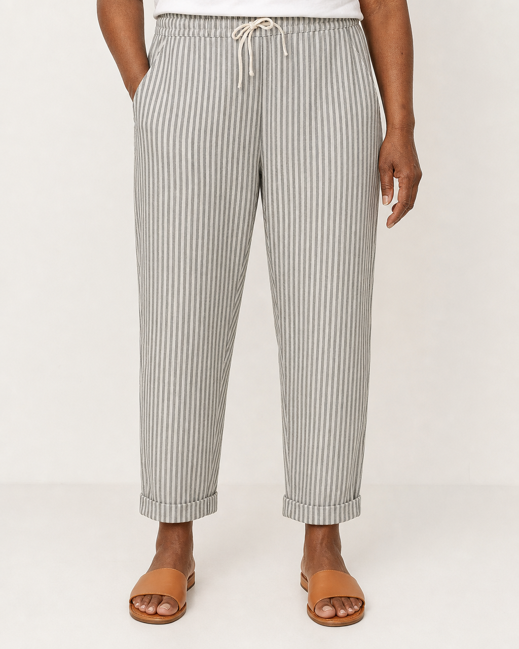 Holly | Elegant Casual Everyday Pants — Light Gray