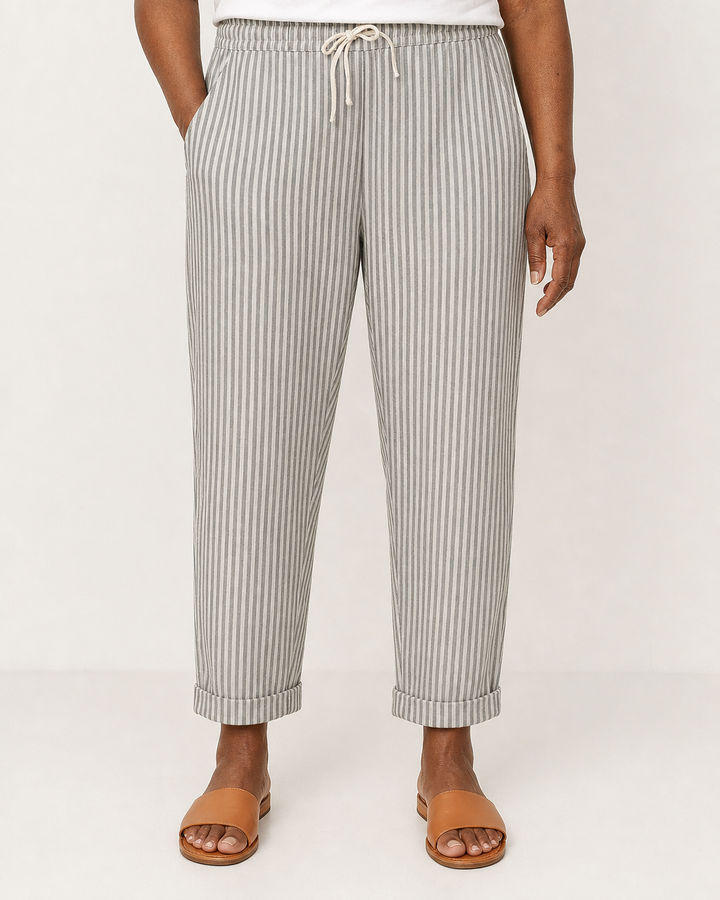 Holly | Elegant Casual Everyday Pants — Light Gray