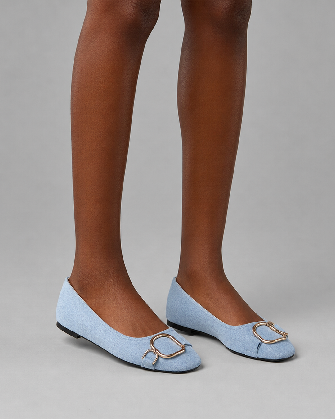 Jeanne | Square-Toe Buckle Ballet Flats