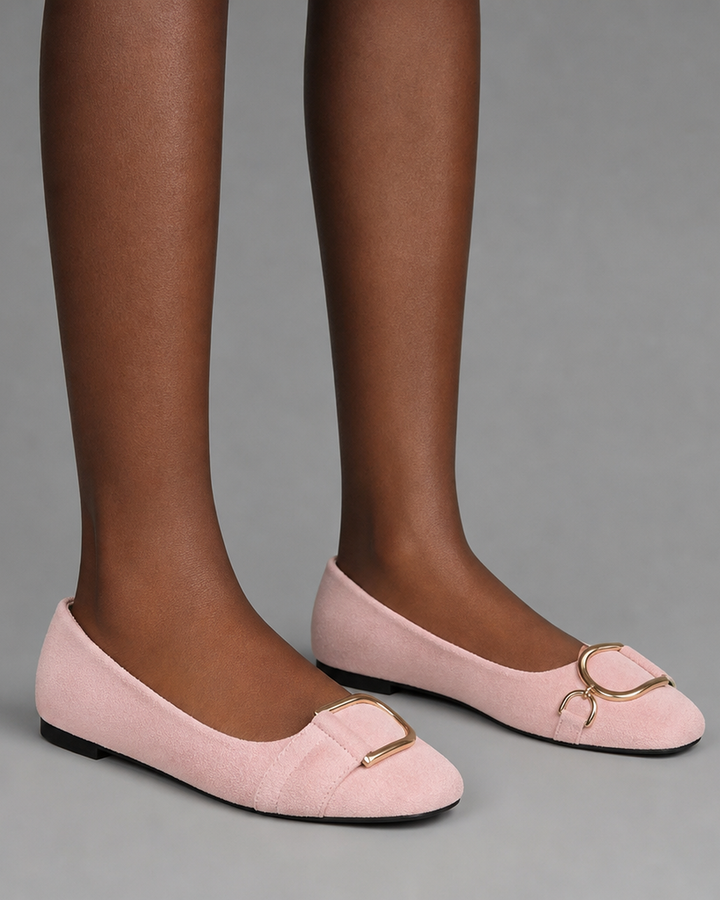 Jeanne | Square-Toe Buckle Ballet Flats