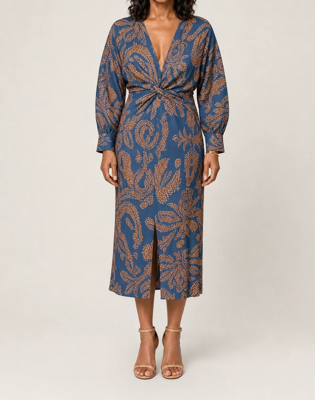 Isadora Tummy Flattering Printed Midi Dress