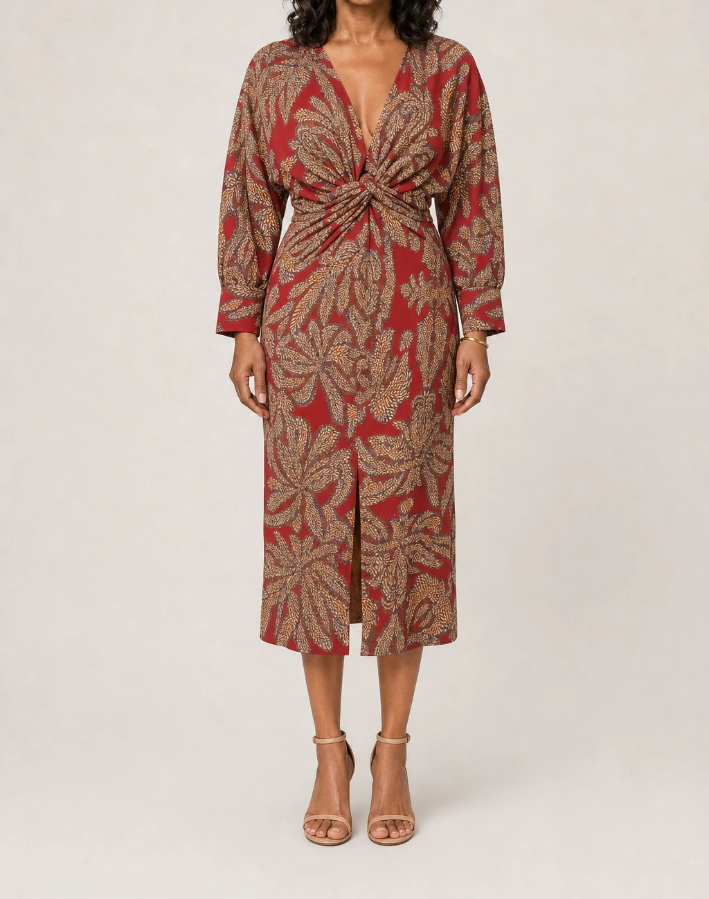 Isadora Tummy Flattering Printed Midi Dress