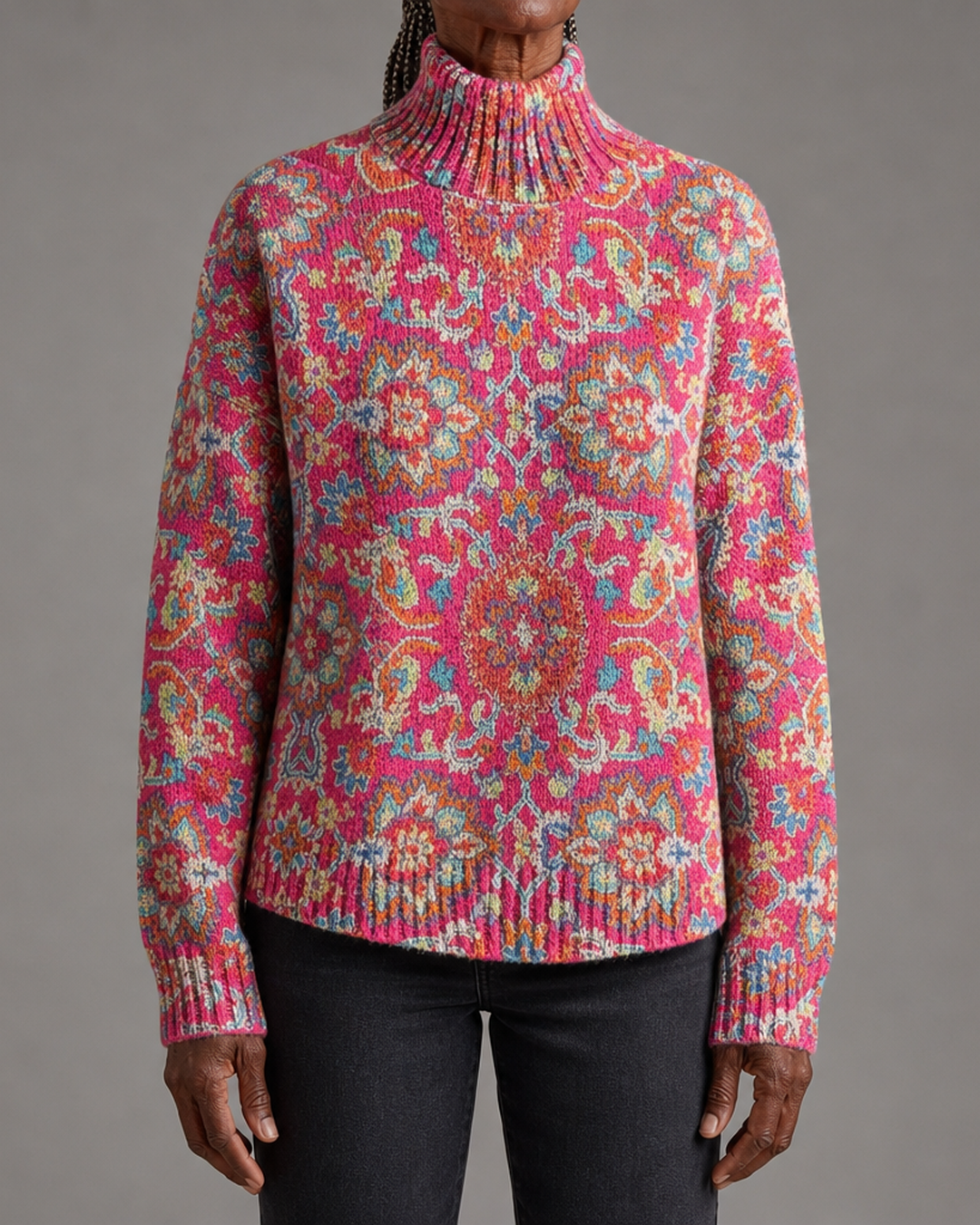 Isla | Retro Floral Turtleneck