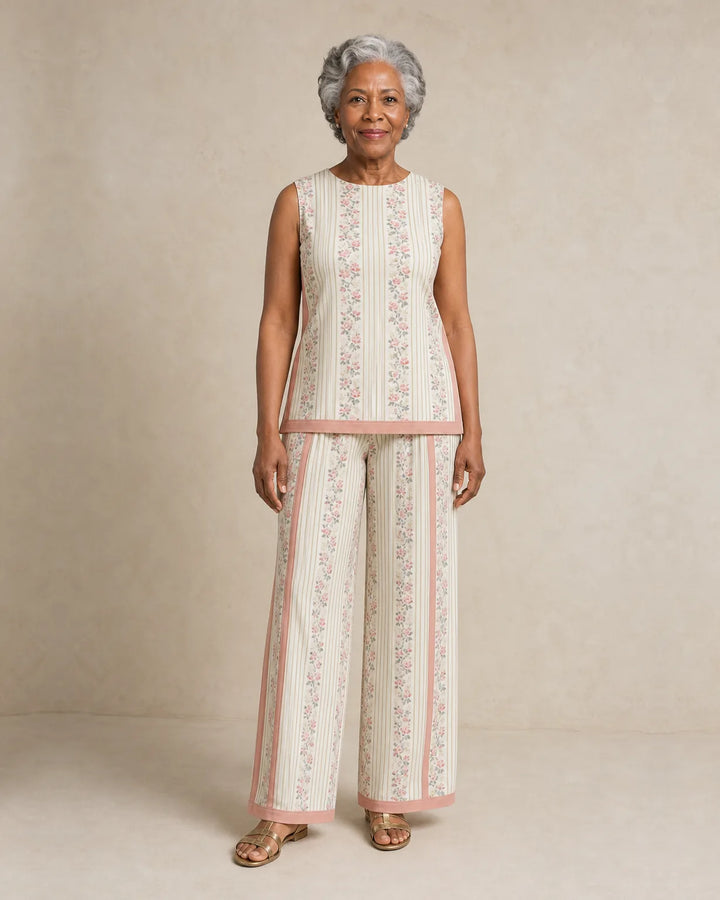Sierra | Sleeveless Print Top & Wide-Leg Set