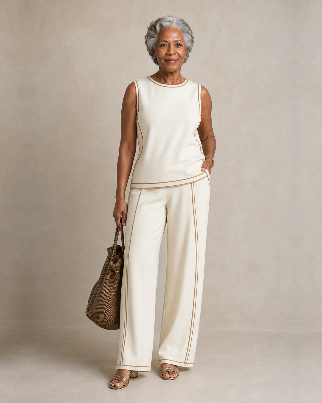 Sierra | Sleeveless Print Top & Wide-Leg Set