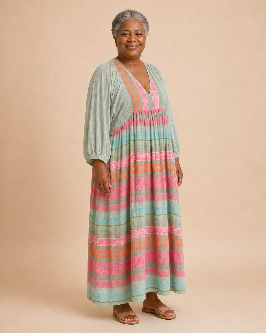 Almira | Flowing Boho Stripe Dress