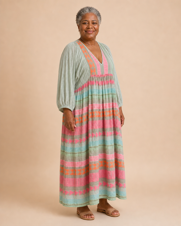 Almira | Flowing Boho Stripe Dress